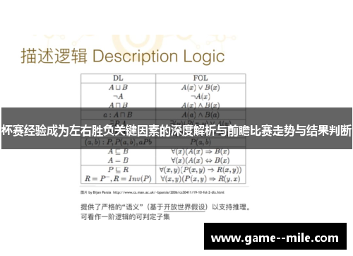 杯赛经验成为左右胜负关键因素的深度解析与前瞻比赛走势与结果判断